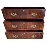 MBR - Tall Mahogany Vintage 9-Drawer Chest with Brass Handles