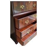 MBR - Tall Mahogany Vintage 9-Drawer Chest with Brass Handles