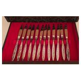 P - Vintage 1847 Rogers Bros IS Flatware Set for 20 with Coordinating Serving Utensils in Two Storage Chests