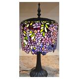 DR - Stained Glass Table Lamp with Floral Mosaic Shade