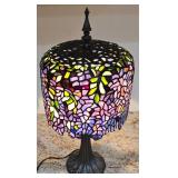 DR - Stained Glass Table Lamp with Floral Mosaic Shade