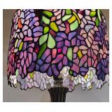 DR - Stained Glass Table Lamp with Floral Mosaic Shade