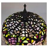DR - Stained Glass Table Lamp with Floral Shade