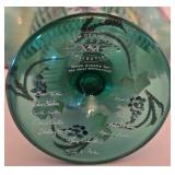 P - Fenton Signed Hand Painted New Century Collection Art Glass Basket 10.5in