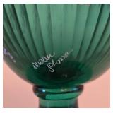 P - Fenton Signed Hand Painted New Century Collection Art Glass Basket 10.5in