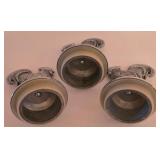 P - Set of 3 Glass Canisters with Pewter Rooster Lids