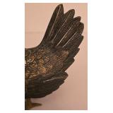 P - Pair of Cast Metal Rooster and Hen Decorative Figurines