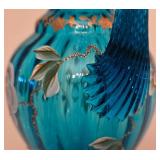 P - Fenton New Century XXI Blue Art Glass Ewer Pitcher Signed