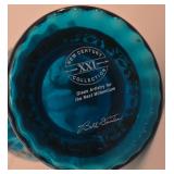 P - Fenton New Century XXI Blue Art Glass Ewer Pitcher Signed