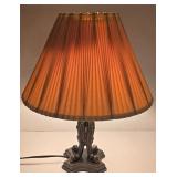DR - Decorative Table Lamp with Pleated Shade, Ornate Metal Base, 18" Tall