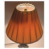 DR - Decorative Table Lamp with Pleated Shade, Ornate Metal Base, 18" Tall