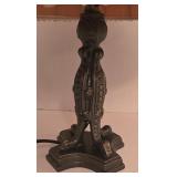 DR - Decorative Table Lamp with Pleated Shade, Ornate Metal Base, 18" Tall