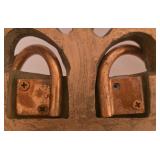 P - Pair of Ornate Gold-Tone Wall Sconces with Decorative Leaf Design