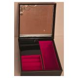 P - Japanese Lacquer Jewelry Box, Porcelain Covered Cups, and Decorative Fan Set