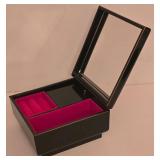 P - Japanese Lacquer Jewelry Box, Porcelain Covered Cups, and Decorative Fan Set