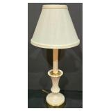 P - Lenox Table Lamp with Shade and Pair of Waterford Lismore 4 Inch Crystal Candle Holders