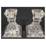 P - Lenox Table Lamp with Shade and Pair of Waterford Lismore 4 Inch Crystal Candle Holders