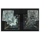 P - Lenox Table Lamp with Shade and Pair of Waterford Lismore 4 Inch Crystal Candle Holders