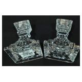 P - Lenox Table Lamp with Shade and Pair of Waterford Lismore 4 Inch Crystal Candle Holders