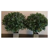 MBR - Pair of Faux Potted Plants 28" Tall with 5.5" Square Bases