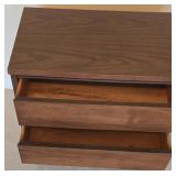 BR2 - Vintage Mid Century Modern Bassett Tavern Walnut Two-Drawer Bedside Table