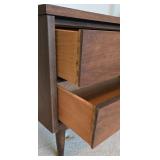 BR2 - Vintage Mid Century Modern Bassett Tavern Walnut Two-Drawer Bedside Table