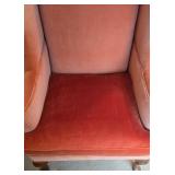 BR2 - Pair of Vintage Southwood Peach Wingback Chairs with Queen Anne Legs