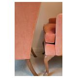 BR2 - Pair of Vintage Southwood Peach Wingback Chairs with Queen Anne Legs