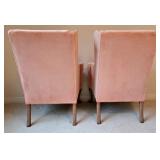 BR2 - Pair of Vintage Southwood Peach Wingback Chairs with Queen Anne Legs