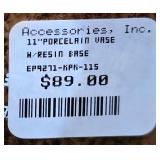 ML-BR2 - Urn Style Porcelain Vase with Decorative Resin Base and Faux Plant Arrangement