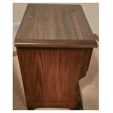 LL-BR4 - Vintage Wooden Nightstand with Drawer and Open Shelf