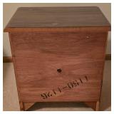 LL-BR4 - Vintage Wooden Nightstand with Drawer and Open Shelf