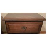 LL-BR4 - Vintage Wooden Nightstand with Drawer and Open Shelf