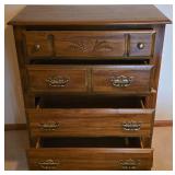 LL-BR3 - Vintage Wooden Chest of Drawers with Brass Pulls
