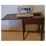 LL-BR3 - Vintage Sears Kenmore Sewing Machine in Table with 22 Inch Extension