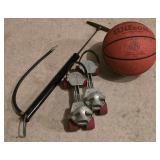 LL-G - Basketball, Pump, and Set of Vintage Adjustable Roller Skates