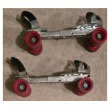 LL-G - Basketball, Pump, and Set of Vintage Adjustable Roller Skates