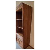 LL-FR - Vintage Wooden Bookcase with Adjustable Shelves and Lower Cabinet