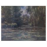 LL-FR - Claude Monet Framed Print Water-Lily Pond with Bridge