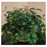 LL-FR - Pair of Decorative Artificial Plants in Wicker Baskets