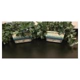LL-FR - Pair of Faux Potted Plants, 15 Inch Tall Decorative Greenery