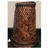 Artificial Ivy Plant in Wicker Basket with Decorative Tall Woven Planter