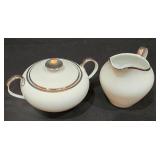 P - Royal Song Porcelain Serving Pieces Set with Platter, Bowl, Covered Sugar Bowl, Creamer