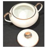 P - Royal Song Porcelain Serving Pieces Set with Platter, Bowl, Covered Sugar Bowl, Creamer