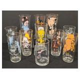 P - Set of 11 Vintage Collector Cartoon Character Glasses
