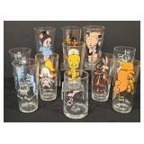 P - Set of 11 Vintage Collector Cartoon Character Glasses
