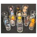 P - Set of 11 Vintage Collector Cartoon Character Glasses