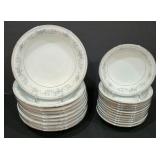 P - Noritake 6107 Colburn China Set Service for 12 with Soup Bowls