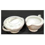 P - Noritake 6107 Colburn China Serving Set with Platter, Bowls, Gravy Boat, and Accessories