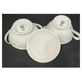 P - Noritake 6107 Colburn China Serving Set with Platter, Bowls, Gravy Boat, and Accessories